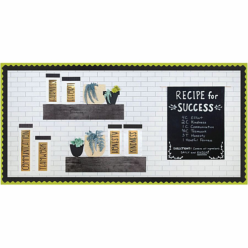 Fadeless Bulletin Board Paper Rolls Classroom, Door, File Cabinet, School, Home, Office Project, Display, Table Skirting, Party, Decoration - 48" Width x 50 ft Length - White Subway Tile - Paper - 1 Roll (P0057505)