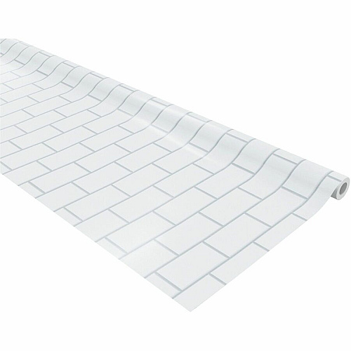 Fadeless Bulletin Board Paper Rolls Classroom, Door, File Cabinet, School, Home, Office Project, Display, Table Skirting, Party, Decoration - 48" Width x 50 ft Length - White Subway Tile - Paper - 1 Roll (P0057505)
