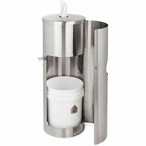 2XL Stainless Steel Stand Wiper Dispenser Stainless Steel - Stainless Steel - Refillable, Smudge Resistant, Hands-free - 1 Each (L63)