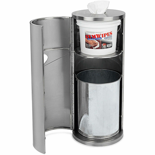2XL Stainless Steel Stand Wiper Dispenser Stainless Steel - Stainless Steel - Refillable, Smudge Resistant, Hands-free - 1 Each (L63)