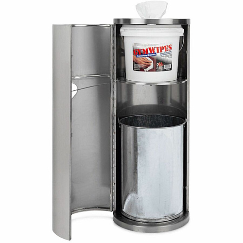 2XL Stainless Steel Stand Wiper Dispenser Stainless Steel - Stainless Steel - Refillable, Smudge Resistant, Hands-free - 1 Each (L63)