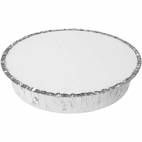 BluTable 7" Round Foil Pan Flat Board Lids Round - White, Silver - 500 / Carton (FOILLID7)