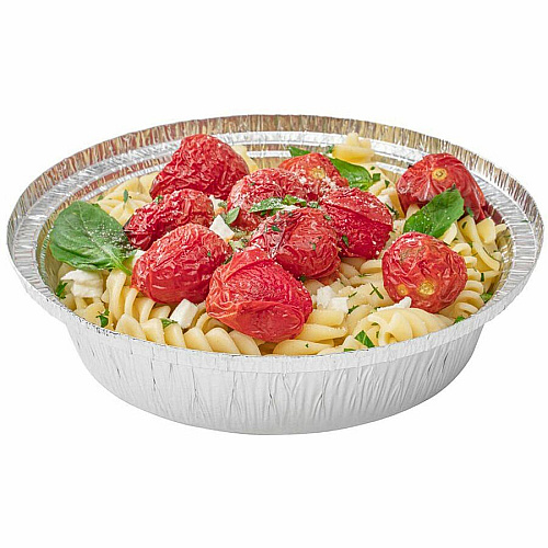BluTable 7" Round Foil Pans Food, Food Storage - 7" Diameter - Silver - Aluminum Body - Round - 500 / Carton (FOILPAN7)