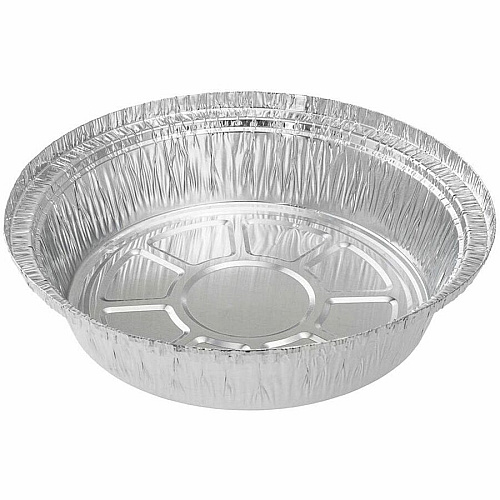 BluTable 7" Round Foil Pans Food, Food Storage - 7" Diameter - Silver - Aluminum Body - Round - 500 / Carton (FOILPAN7)