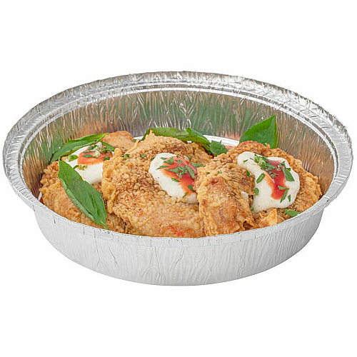 BluTable 9" Round Foil Pans Food Storage, Food - Silver - Aluminum Body - Round - 500 / Carton (FOILPAN9)