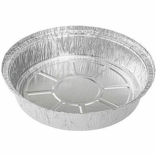 BluTable 9" Round Foil Pans Food Storage, Food - Silver - Aluminum Body - Round - 500 / Carton (FOILPAN9)