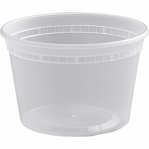 BluTable 16 oz Round Deli Tub Containers Food, Food Storage - Microwave Safe - Clear - Round - 500 / Carton (PPDEL16)