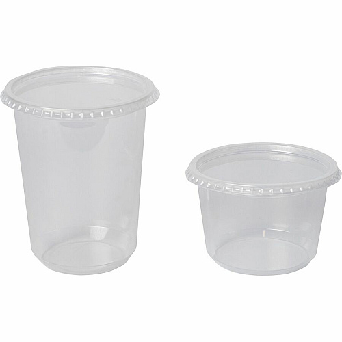 BluTable 16 oz/32 oz Round Deli Tub Container Lids Polypropylene - Clear - 500 / Carton (PPLID1632)