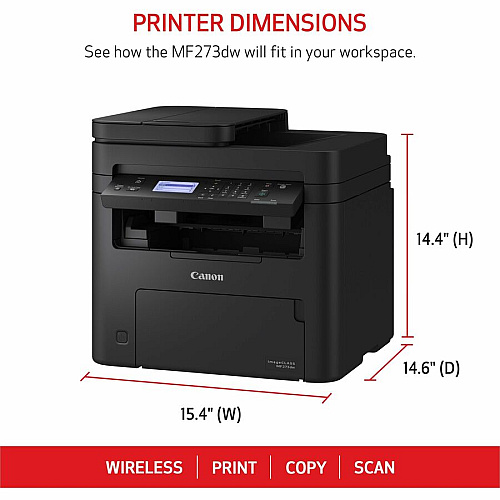 Canon imageCLASS ICMF273DW Wireless Laser Multifunction Printer - Monochrome - Black