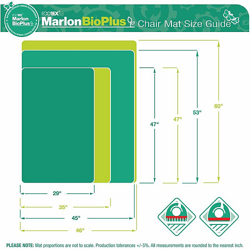 Ecotex Marlon BioPlus Floortex&reg; Ecotex&reg; BioPlus Eco Friendly Carbon Neutral Polycarbonate Chair Mat for Hard Floors - 46" x 60" Hard Floor - 60" Length x 46" Width x 0.070" Depth x 0.070" Thickness - Rectangular - Polycarbonate - Cl (NRCMFLBS0004)