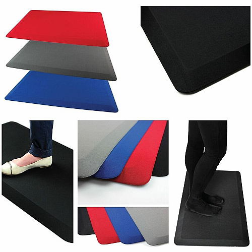Floortex Black Standing Comfort Mat - 20" x 32" 32" Length x 20" Width x 0.800" Depth x 0.800" Thickness - Rectangular - Polyester, Polyurethane - Black - 1 Each (CC2032BLK)