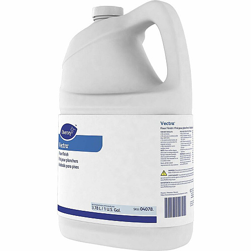 Diversey Vectra Floor Finish Ready-To-Use - 128 fl oz (4 quart) - 8.6 pH - Ammonia Scent - Durable, Dirt Resistant, Black Mark Resistant, Scratch Resistant, Scuff Resistant - Off White - 4 / Carton (04078)
