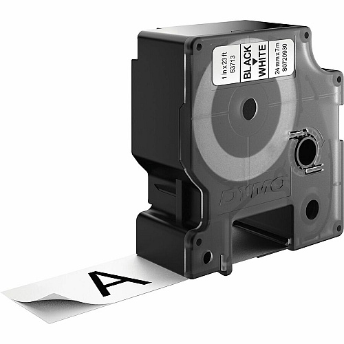 Dymo S0720930 D1 53713 Tape 24mm x 7m Black on White