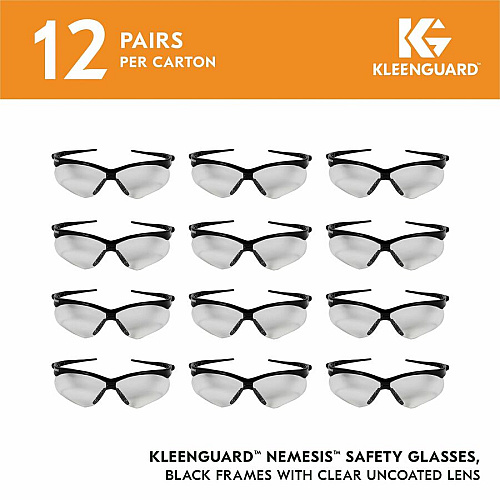 Kimberly-Clark V30 Nemesis Safety Eyewear Recommended for: Indoor, Eye - Polycarbonate - Clear - Durable, Lightweight, UV Resistant - 12 / Box (25676BX)