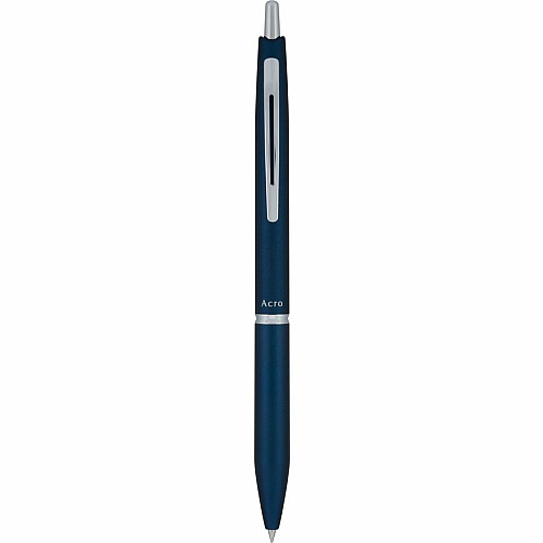 Acroball Ballpoint Pen 0.7 mm Fine Pen Point - Refillable - Retractable - Black Ink - Gel-based - Navy Metal Barrel - Tungsten Carbide Tip - 1 Each (13653)
