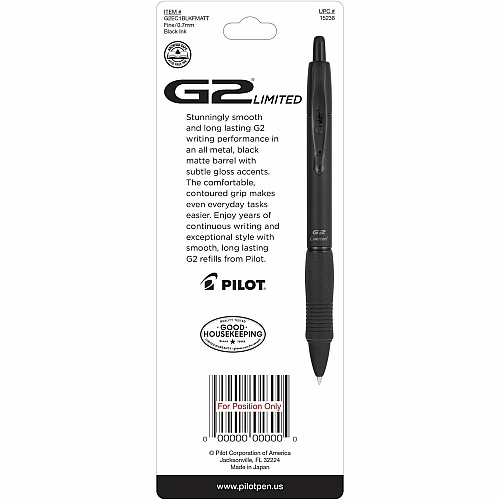 Pilot Ballpoint Pen Fine Pen Point - Refillable - Black Ink - Gel-based - Matte Black Barrel - 1 Each (15238)