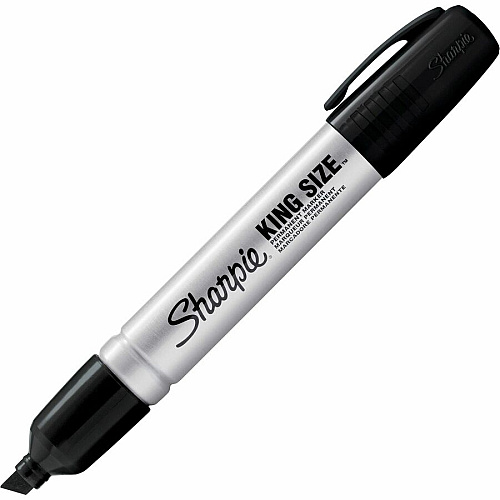 Sharpie Permanent Marker Chisel Marker Point - Black Ink - Aluminum, Plastic Barrel - Felt Tip - 1 Each (2178476)