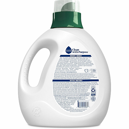 Seventh Generation Natural Laundry Detergent Ready-To-Use - 135 fl oz (4.2 quart) - Hypoallergenic, Non-irritating, Bio-based, Kosher - White, Green, Blue - 1 Each (45065)