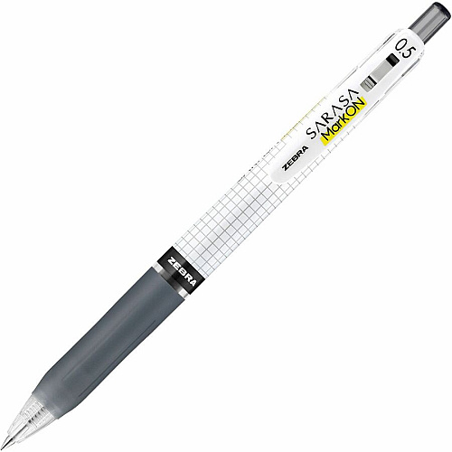 Zebra Pen SARASA Mark ON Gel Retractable Pens 12.7 mm Fine Pen Point - Retractable - Black Ink - Water Based - 2 / Pack (48412)