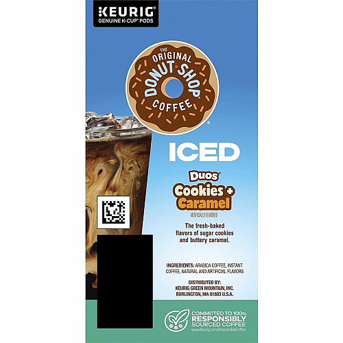 The Original Donut Shop&reg; K-Cup Iced Duos Cookies and Caramel Coffee Compatible with Keurig Brewer - Ice Coffee - Medium - K-Cup - Cookies + Caramel - 24 / Box (9881)