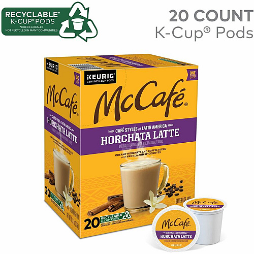 McCafe McCaf&eacute;&reg; K-Cup Horchata Latte Compatible with Keurig Brewer - Medium - K-Cup - Horchata Latte - 24 / Box (9891)