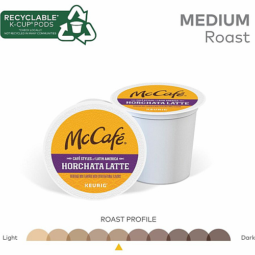 McCafe McCaf&eacute;&reg; K-Cup Horchata Latte Compatible with Keurig Brewer - Medium - K-Cup - Horchata Latte - 24 / Box (9891)