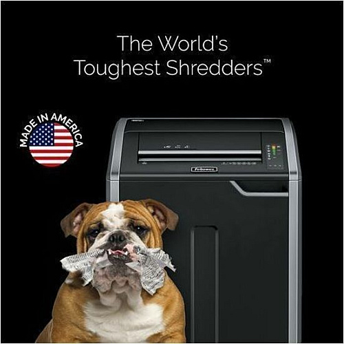 Fellowes Powershred 425HSG 100% Jam Proof BAA & TAA Compliant High Security Shredder Continuous Shredder - 8 Per Pass - for shredding Paper - P-7 - Black - TAA Compliant - 1 Carton (4251501)