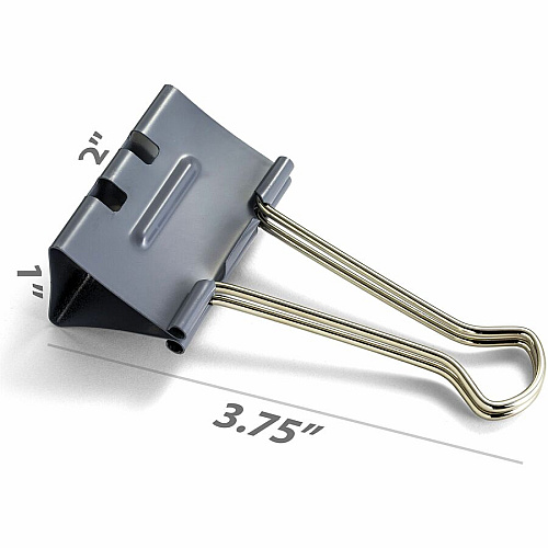 Officemate Binder Clip, Large Large - 6.4" Length x 4" Width - 1" Size Capacity - for Binder - Gray - 12 / Box (99200)