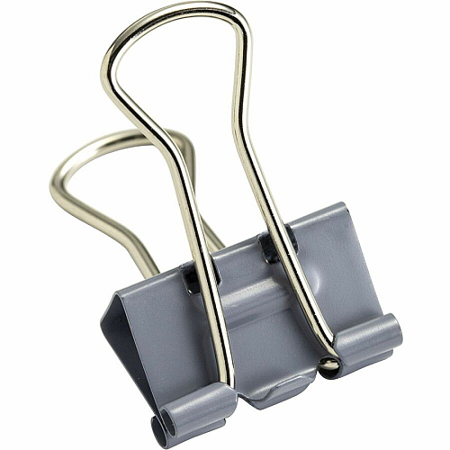 Officemate Binder Clip, Small Small - 2.8" Length x 1.7" Width - 0.38" Size Capacity - for Binder - Gray - 12 / Box (99220)