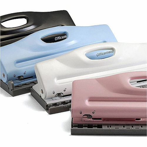Officemate Diary 6-Hole Punch, Black 8 Sheet - Steel - 3.6" Width x 1.9" Height - Black (90160)
