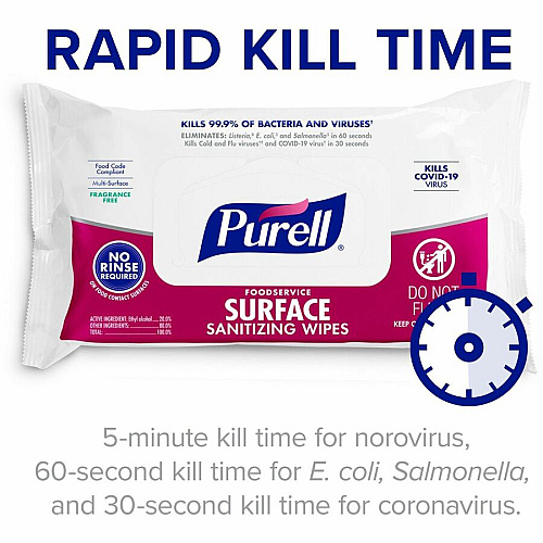 PURELL&reg; Foodservice Surface Sanitizing Wipes White - 72 / Pack (937112)