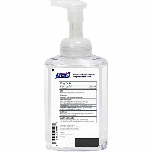 Gojo&reg; Hand Sanitizer Foam 1.09 lb - Pump Bottle Dispenser - Kill Germs - Hand, Skin - Clear - Quick Drying, Fragrance-free - 4 / Carton (500904CT)