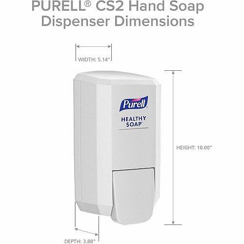 Gojo&reg; CS2 Push-Style Hand Soap Dispenser 1.06 quart Capacity - Compact - White - 1 Each (413106)