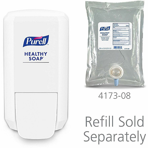 Gojo&reg; CS2 Push-Style Hand Soap Dispenser 1.06 quart Capacity - Compact - White - 1 Each (413106)