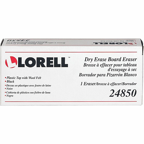 Lorell Dry-Erase Board Erasers Black - 12 / Box (LLR24850BX)
