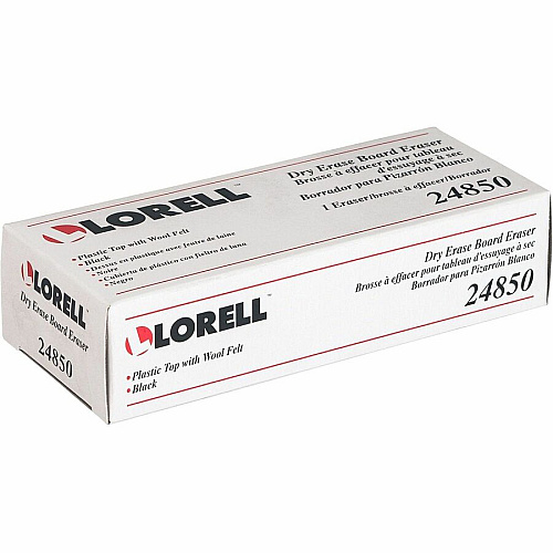 Lorell Dry-Erase Board Erasers Black - 12 / Box (LLR24850BX)