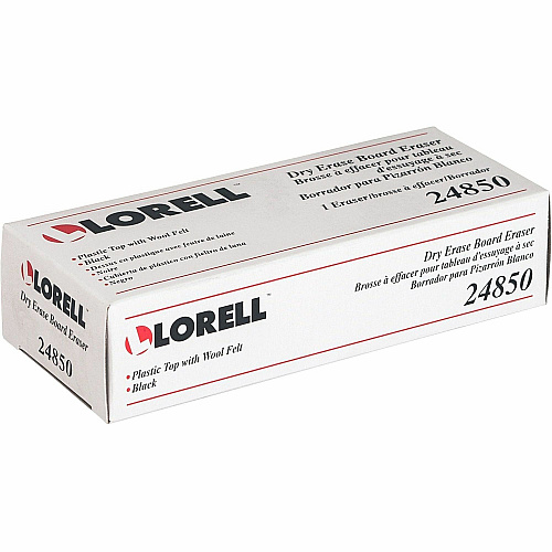 Lorell Dry-Erase Board Erasers Black - 12 / Box (LLR24850BX)