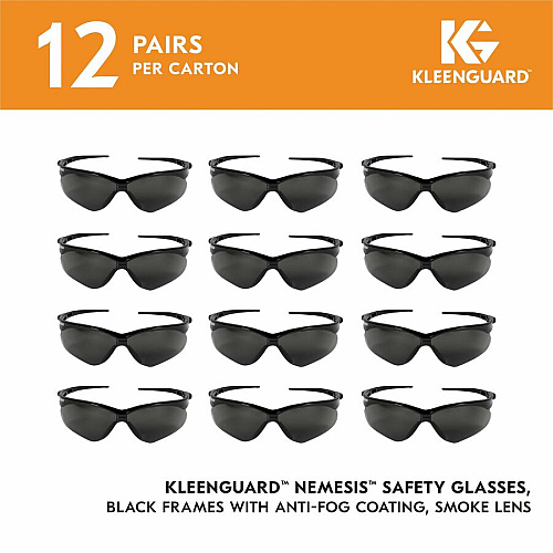 Kleenguard V30 Nemesis Safety Eyewear Recommended for: Workplace, Home - UVA, UVB, UVC Protection - Polycarbonate - Durable, Lightweight, Wraparound Frame, Anti-fog, Flexible, Soft, Neck Cord - 12/Box - 12 / Carton (22475CT)