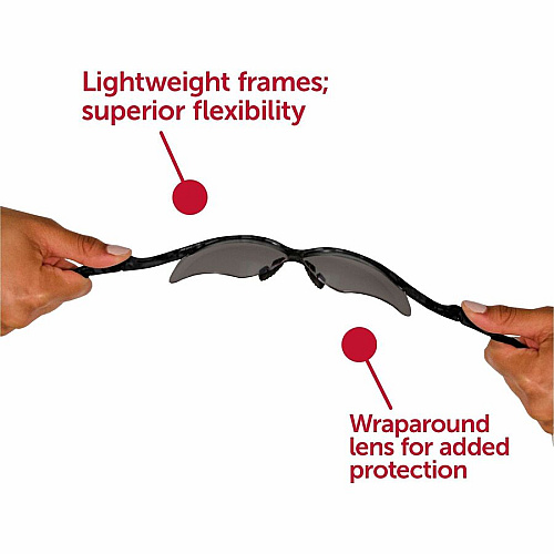 Kleenguard V30 Nemesis Safety Eyewear Recommended for: Workplace, Home - UVA, UVB, UVC Protection - Polycarbonate - Durable, Lightweight, Wraparound Frame, Anti-fog, Flexible, Soft, Neck Cord - 12/Box - 12 / Carton (22475CT)