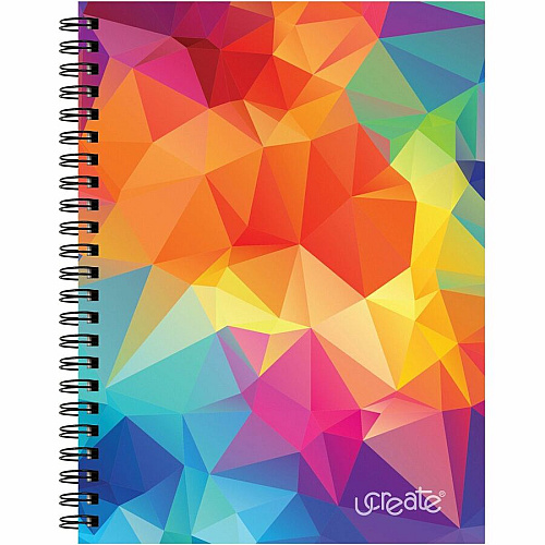 Pacon Fashion Sketch Book 75 Pages - Spiral - 120 g/m² Grammage - 9" x 6" Sheet Size - Neon Kaleidoscope Cover - Acid-free, Perforated, Durable - 1 Each (P38034)