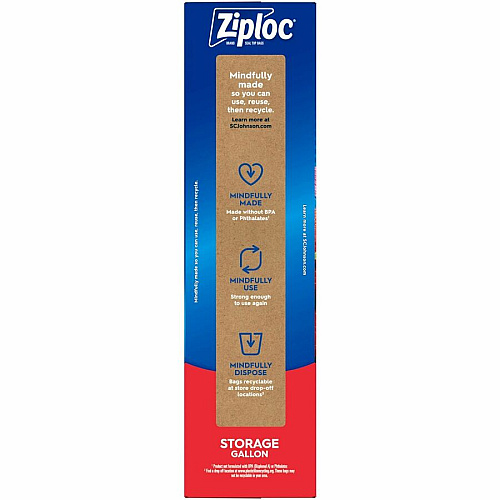 Ziploc&reg; Stand-Up Storage Bags 1 gal Capacity - Blue - Kitchen, Storage - 38 / Box (351154)