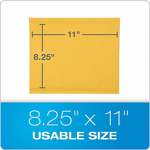 Quality Park Bubble Mailers Bubble - 8 1/2" Width x 11" Length - Strip - Brown Kraft - 25 / Box (85759)