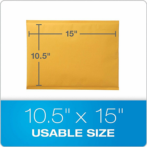 Quality Park Bubble Mailers Bubble - 10 1/2" Width x 15" Length - Strip - Brown Kraft - 25 / Box (85763)