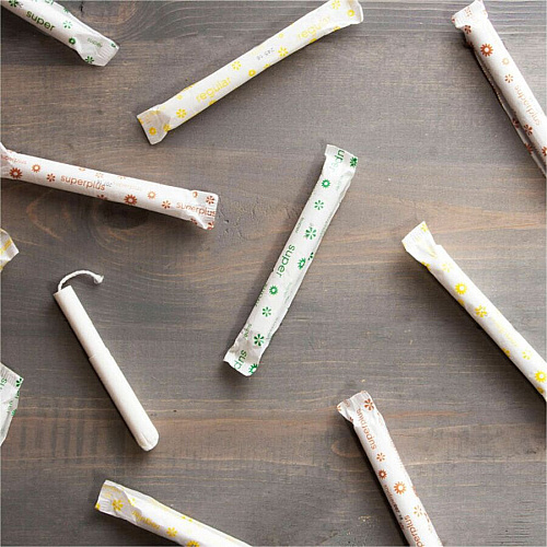Tampon Tribe Organic Tampons Regular - Cardboard Applicator - Hypoallergenic, Chlorine-free, Absorbent, Anti-leak - 500 / Carton (TAM500R)