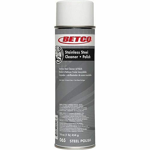Betco Stainless Steel Cleaner & Polish Ready-To-Use - 16 fl oz (0.5 quart) - Characteristic Scent - Non-greasy, Film-free - White Can - 12 / Carton (0652300CT)