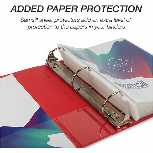 Samsill Durable Three-Ring View Binder 2" Binder Capacity - 475 Sheet Capacity - 3 Ring(s) - Fastener(s): D-Ring - Pocket(s): 2, Internal - Polypropylene, Chipboard - Red - Recycled - Durable, PVC-free, Ink-transfer Resistant, Clear Overlay, Sturd (16463)