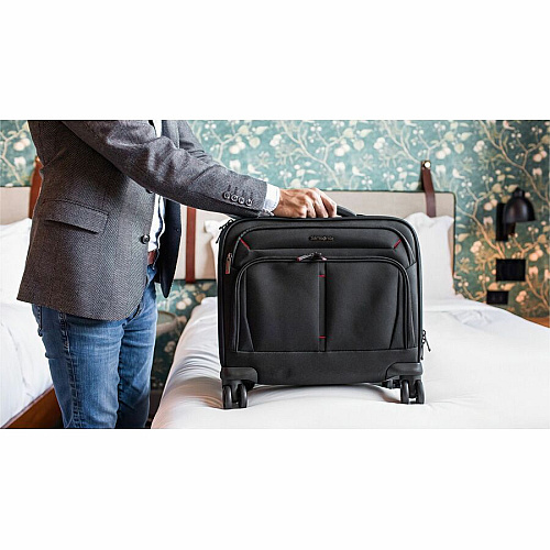 Samsonite Xenon 3.0 Travel/Luggage Case for 12.9" to 15.6" Notebook, Tablet, Accessories - Black 1680D Ballistic Polyester Body - Tricot Interior Material - Trolley Strap, Handle - 1 Each (1473331041)