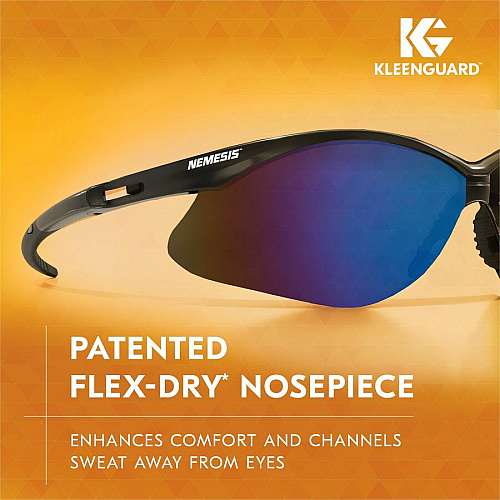 Kleenguard V30 Nemesis Safety Eyewear Recommended for: Workplace, Home - UVA, UVB, UVC Protection - Polycarbonate - Durable, Lightweight, Wraparound Frame, Anti-fog, Flexible, Soft, Neck Cord - 12 / Box (14481BX)