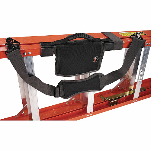 Ergodyne Arsenal Ladder Shoulder Lifting Strap 100 lb Load Capacity - Hook & Loop Attachment - Black - 1 Each (19196)