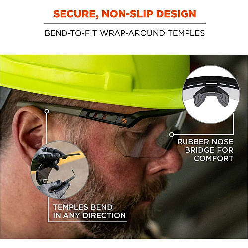 Ergodyne AEGIR Enhanced Anti-Fog Safety Glasses Recommended for: Eye, Outdoor, Construction, Landscaping, Carpentry, Woodworking, Boating, Skiing, Fishing, Hunting, Shooting, ... - UVA, UVB, UVC, Ultraviolet, Sun Protection - Strap Closure - Polyc (55002)